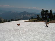 Semi-permanent snow field on the north face of Basin Peak.  September 2006.